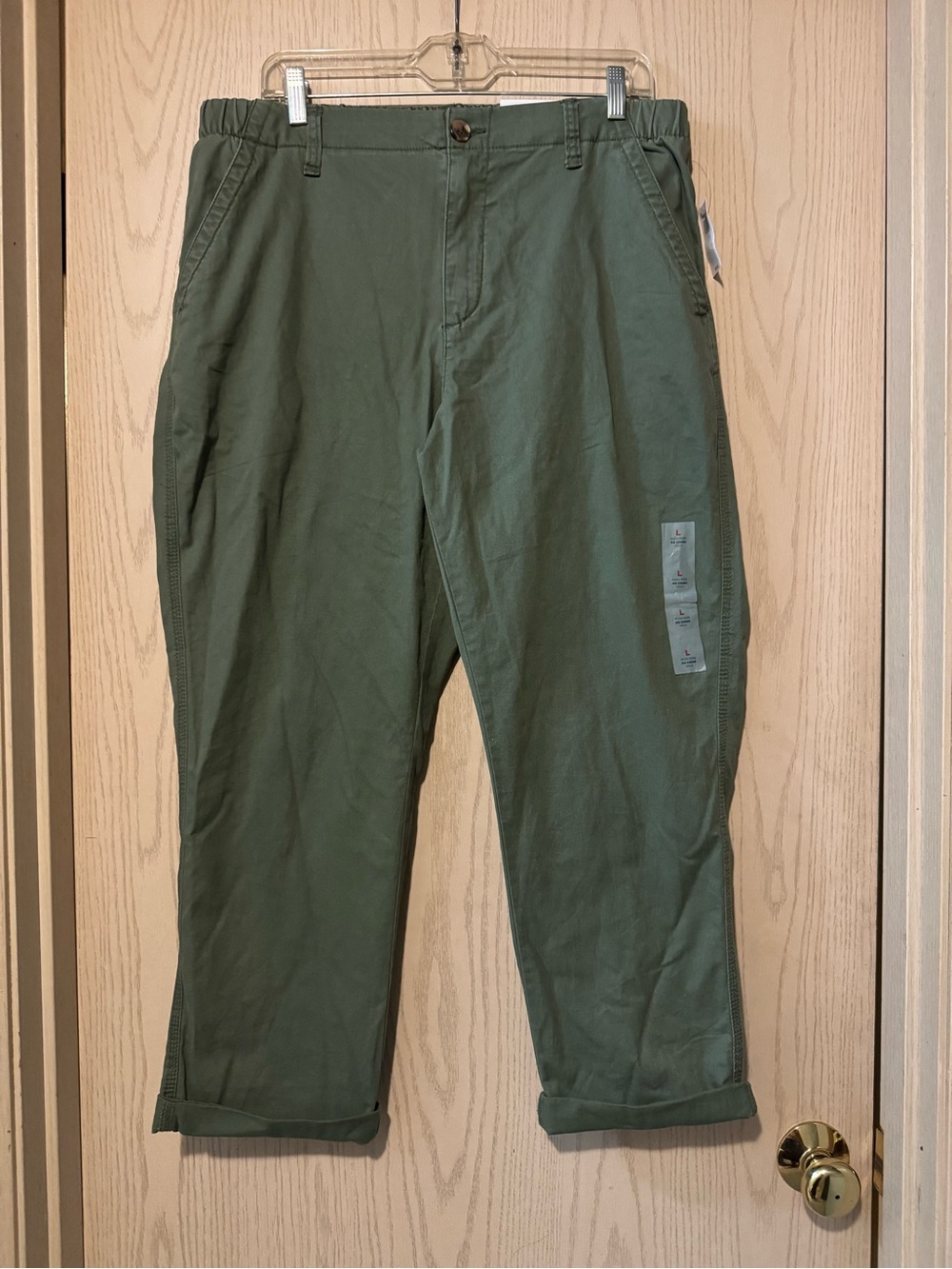 NWT Old Navy Olive Green High Rise OG Chino Ankle Pants size Large